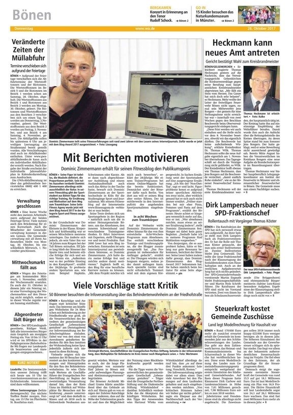 Fitness Agony - Zimo Tam im Interview beim Westfälischen Anzeiger